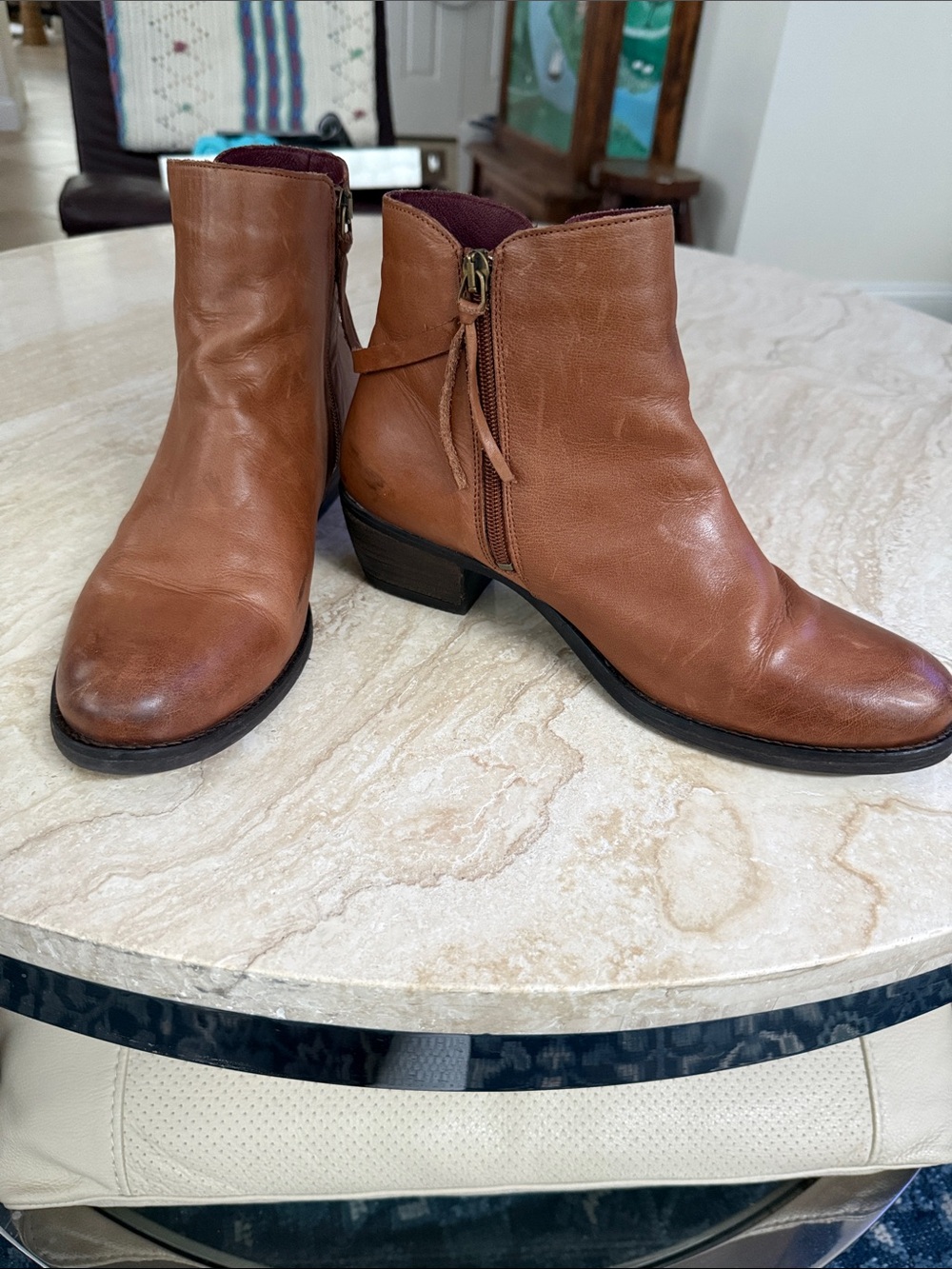 Umberto Raffini Women’s Brown Leather Ankle Boots / Side Zip US 10-10 1/2 (41)